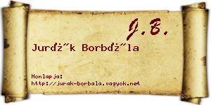 Jurák Borbála névjegykártya