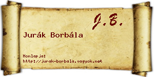 Jurák Borbála névjegykártya